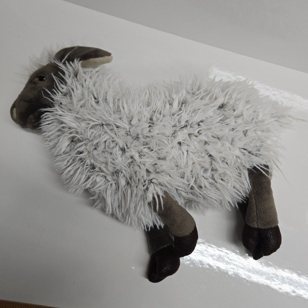 Folkmanis Bleating Sheep Hand Puppet White Brown Shaggy Plush Toy Sound
